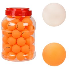 Тенісні м'ячики TT2131ABS, 40 мм, в банці 40шт, 2 кольори, по 1 кольору в банці