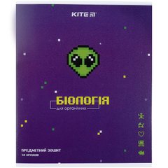 Зошит предметний Kite Pixel K21-240-09, 48 аркушів, клітинка, біологія, принт