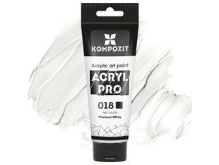 Фарба художня Acryl PRO ART Kompozit 75 мл, 018 білила титанові, 018 білила титанові