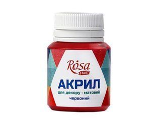 20007 Акрил для декору, Червоний, матовий, 20 мл, ROSA START