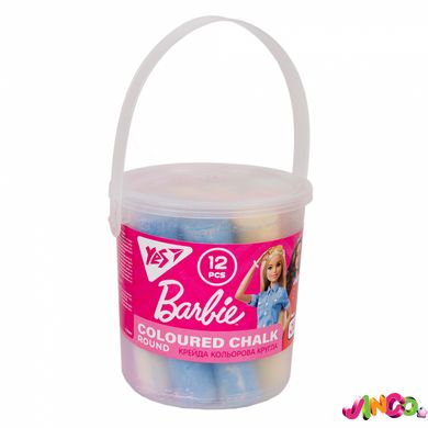 Крейда кольорова YES Barbie 12 шт, JUMBO в відрі, 400454