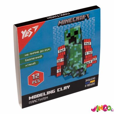Пластилин YES, 12 цветов, 240г Minecraft, 540622