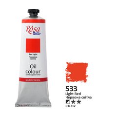 328533 Краска масляная, Красная светлая (533), 100мл, ROSA Studio