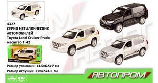 Машина метал 4327 "АВТОПРОМ",1:42 Land Cruiser Prado,3 кольори, відкр.двері,в короб. 14,5*6,5*7см