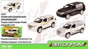 Машина метал АВТОПРОМ, 1: 42 Land Cruiser Prado, 3 кольори, відкриваються дверки, в коробці (4327)