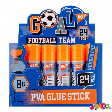 Клей-карандаш YES, 8г, PVA "Football" (320241)