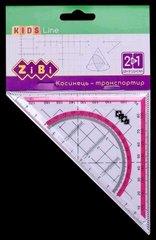 ZB.5623-10 Косинець 2 в 1,140мм, 90 ° / 45 °, з рожевою смужкою, блістер, KIDS Line