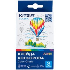 K-077 Крейда кольорова Jumbo, 3 кол. Kite Classic