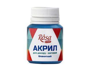 20011 Акрил для декору, Блакитний, матовий, 20 мл, ROSA START