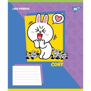 767640 А5 12 кос. Yes Line Friends Funny, зошит учнівський шкільний