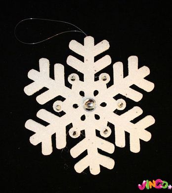 B60X4958-W Підвіска "Сніжинка", d=20см, колір: білий, в п п, виріб для новорічних та різдвяних свят, ялинкова п