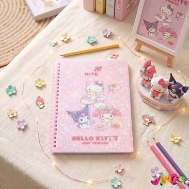 Блокнот на спіралі Hello Kitty HK26-277, А5, 80 аркушів, клітинка, пластикова обкладинка