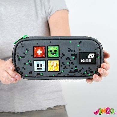 74493 Пенал Kite 662 Pixel, сірий