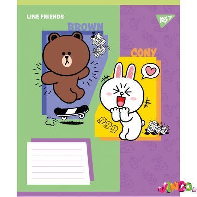 767640 А5 12 кос. Yes Line Friends Funny, зошит учнівський шкільний