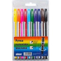 НР-563-10 Набір ручок масляних 563 "Айхан" 10 кольорів