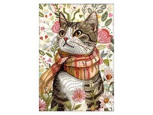 11118 Алмазна мозаїка 15 25,7см Котик коричневий 12шт уп