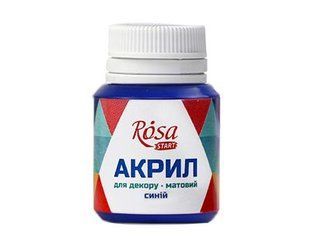 20012 Акрил для декору, Синій, матовий, 20 мл, ROSA START