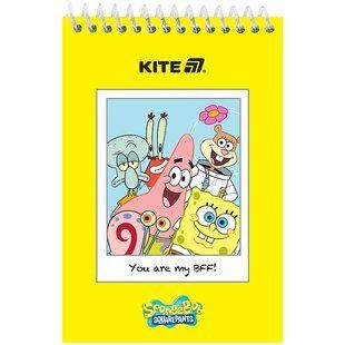 Блокнот на спіралі Kite Sponge Bob SB25-196, A6, 48 аркушів, нелінований