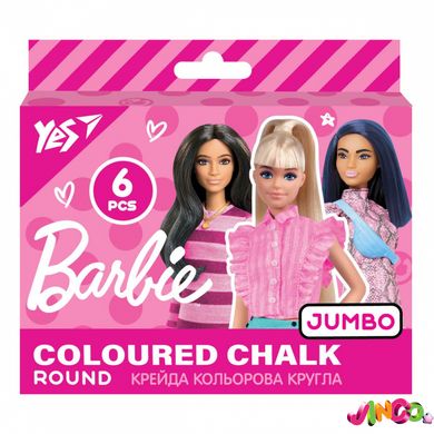 Мел цветной YES Barbie 6 шт, JUMBO, 400463