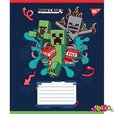 Зошит учнівський шкільний, А5 24 кл. Yes Minecraft Heroes (767581)