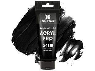 Фарба художня Acryl PRO ART Kompozit 75 мл, 541 карбон чорний, 541 карбон чорний