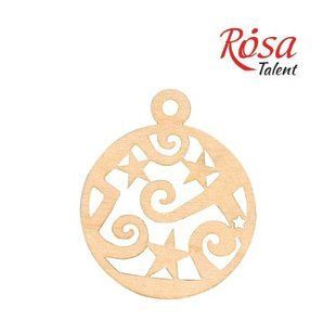 4801494 Заготовка Куля з орнаментом, фанера, Д:7,5см, 4шт, ROSA Talent