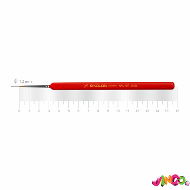 Пензель колонок круглий Nail art 3009L №10/0 KOLOS