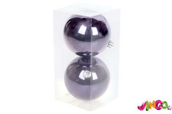 147-897 Набір різдвяних кульок 10 см, колір - Blackberry, 2шт: глянсовий