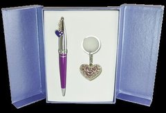 LS.122026-07 Набір подарунковий "Miracle": ручка кулькова + брелок, фіолетовий