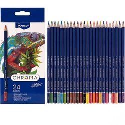 Олівці 24 кольори шестигранні, Chroma, 8010-24CB, ТМ Marco , 8010-24CB