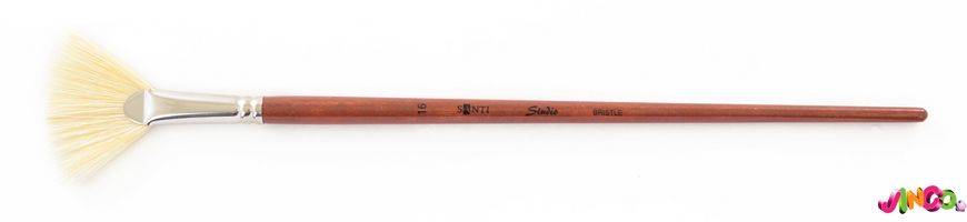 Художній пензель, щетина "Santi Studio", довга ручка, віялова, №16 (310733)