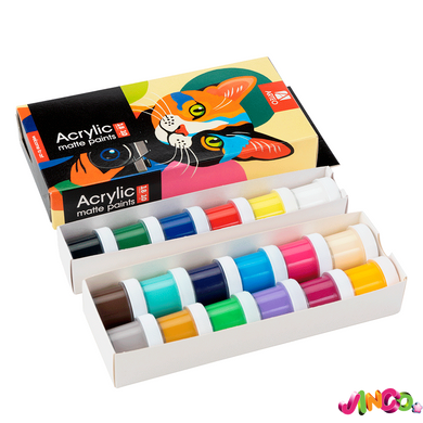 Набір акрилових фарб, ColorCat, матові, 18 ? 10 мл, Arteo (322112009)