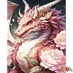 SK85978 Алмазна картина Квітковий дракон Strateg розміром 40х50 см (SK85978)
