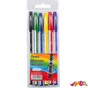 НР-563-6 Набір ручок масляних 563 "Айхан" 6 кольорів