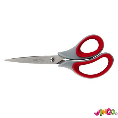 6101-06-А Ножиці Duoton Soft, 16,5 см, сіро-червоні