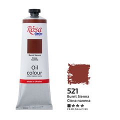328521 Краска масляная, Сиена палена (521), 100мл, ROSA Studio
