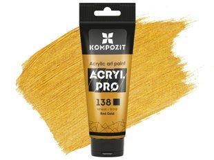 Фарба художня Серія "Металік" Acryl PRO ART Kompozit 75 мл, 138 червоне золото, 138 червоне золото