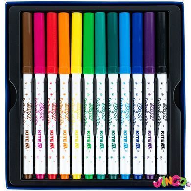 Фломастери Kite, набір 12шт, Kite Creative Superwashable (K-1152)