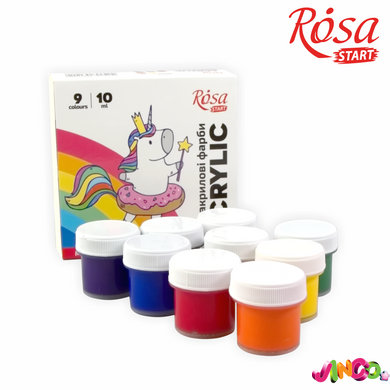 Набір акрилових фарб Unicorn 9&times;10мл ROSA START