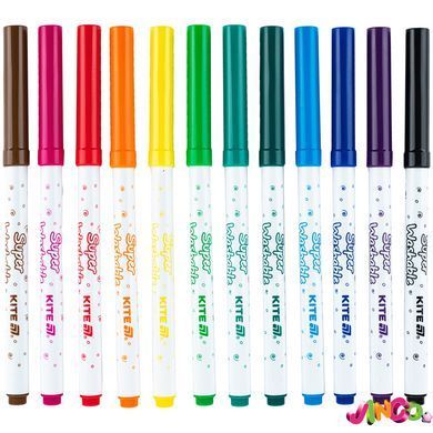 Фломастери Kite, набір 12шт, Kite Creative Superwashable (K-1152)