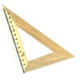 Трикутник дерев'яний 16см, 45 45
