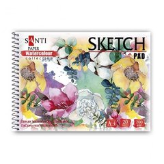 Альбом для акварелі SANTI Flowers , А4, Paper Watercolour Collection , 20 арк, 200г м3 (130499)
