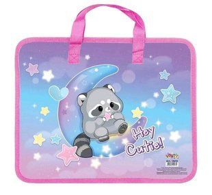 13213 Тека пластикова з текстильними ручками KIDIS, Raccoon 12шт уп