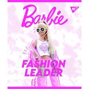 766803 Зошит для записів А5 12 лін. YES Barbie мат. ВДЛ+глітер