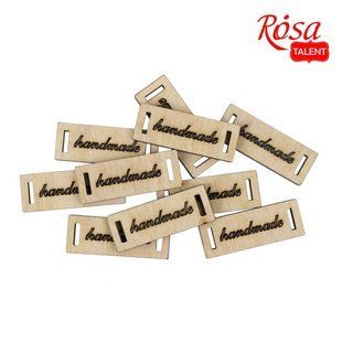 2809261 Міні-заготовка Тег "Handmade" 2, фанера, 4,0х1,5 см, 10 шт, ROSA TALENT