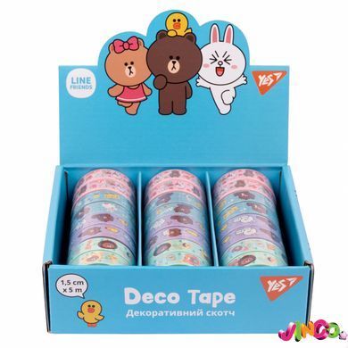 Стрічка паперова самоклеюча "Line Friends", 1,5cмх5м (742880)
