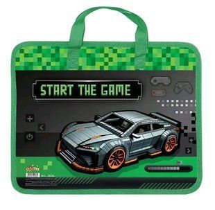 13214 Тека пластикова з текстильними ручками KIDIS, Supercar 12шт уп