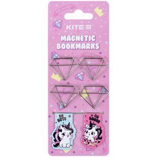 Набір магнітних закладок Kite з фігурними скріпками Diamond (K24-495-1)