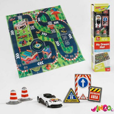 Ігровий набір SQ 80671 F (96/2) 6 видів, машинка, дорожні знаки, килимок 80х70 см, в коробці