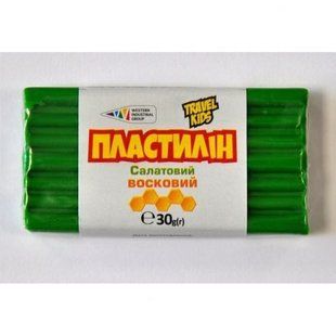 Пластилін восковий, салатовий, 30 г, бокс 12 шт. (333102)